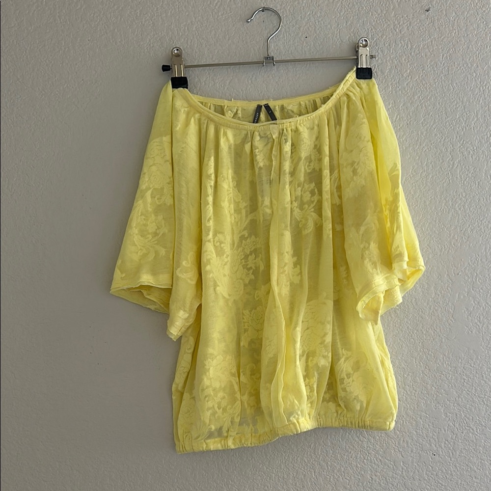 By Anthropologie Semi-Sheer Floral Print
Flutter-Sleeve Tee